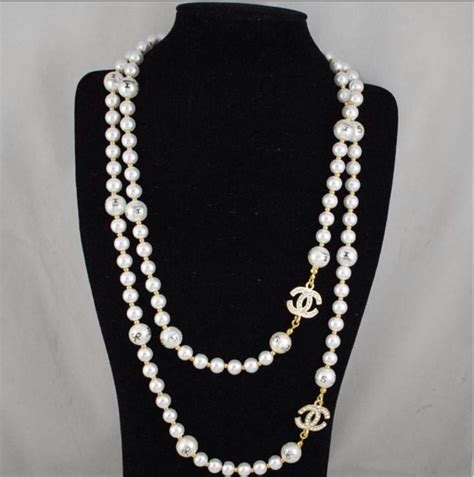 replica coco chanel pearl necklace|chanel knockoff pearl necklace.